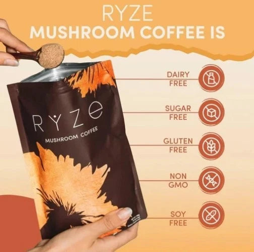 1Pack Organic Rýze Mushroom Coffee 30 Servings Instant Coffee Free Shipping New
