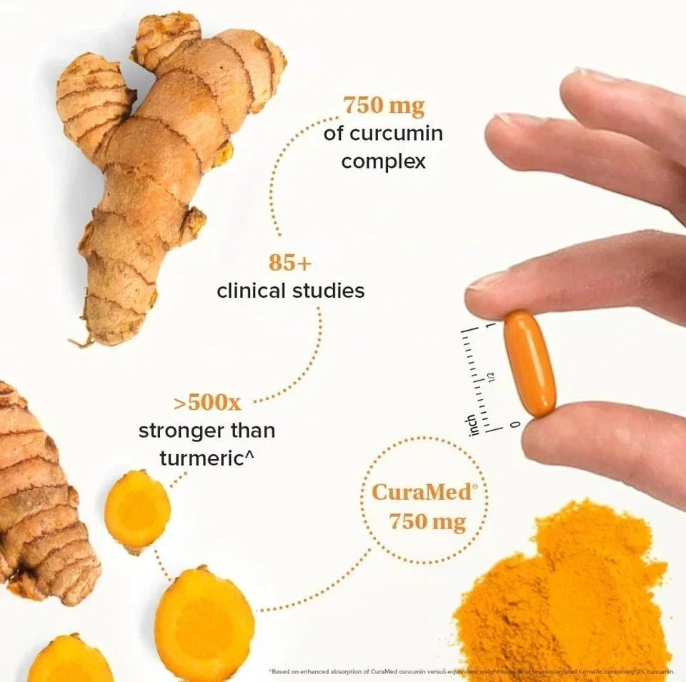 Terry Naturally CuraMed 750mg Superior Absorption Curcumin Softgels – Advanced Turmeric Supplement for Joint Support, Healthy Inflammation Response & Immune Wellness | 120 Softgels