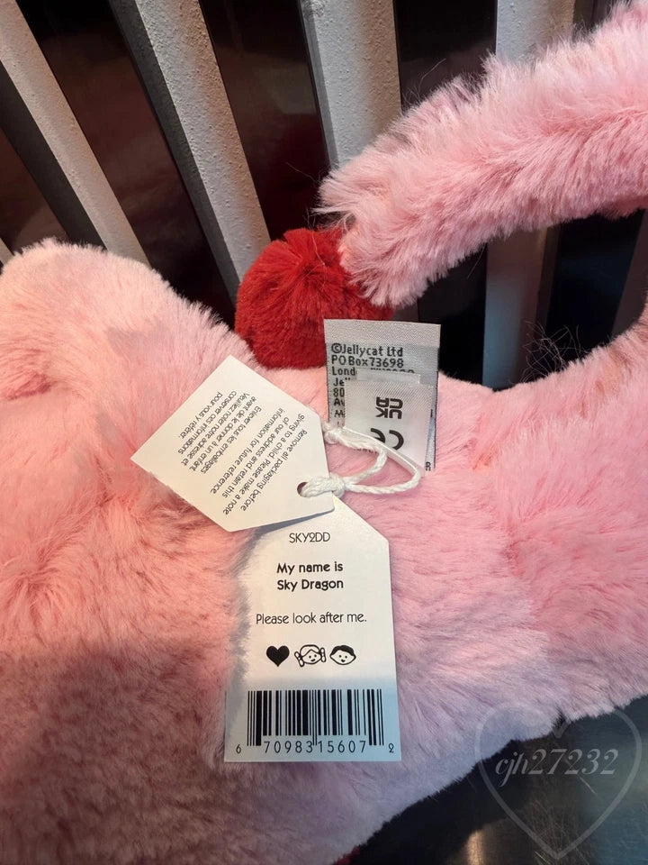 Jellycat Amuseables Huge Heart Dragon Plush Doll – Soft Stuffed Animal Toy for Kids, Cute Birthday Gift, Collectible Plush Companion